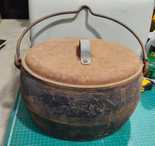 Fogão de forno antigo raro de ferro fundido panela de acampamento - J&W Findlay Liverpool 3 galões -AF comprar usado Fogão de forno antigo raro de ferro fundido panela de acampamento - J&W Findlay Liverpool 3 galões -AF comprar usado  Enviando para Brazil