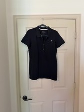 Camisa polo preta Lilly Pulitzer ajuste chique algodão pima stretch preppy casual, GG comprar usado  Enviando para Brazil