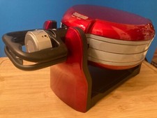 FABRICANTE DE WAFFLE BELGA RETRÔ VERMELHO DUPLO FLIP COM TITÂNIO DURACERAMIC, usado comprar usado  Enviando para Brazil