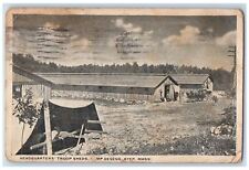 Usado, Cartão postal antigo 1917 Headquarters Troop Sheds Camp Devens Ayer Massachusetts MA comprar usado  Enviando para Brazil