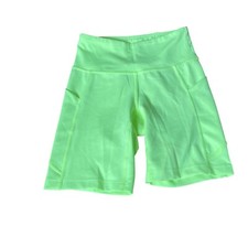 Bermuda de bicicleta New Balance cintura alta atlética verde neon bolsos tamanho XS comprar usado  Enviando para Brazil