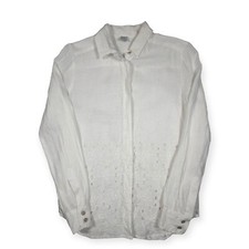 Blusa Fedeli Linho Top Floral Bordada Branca Feita na Itália Tamanho 40, usado comprar usado  Enviando para Brazil