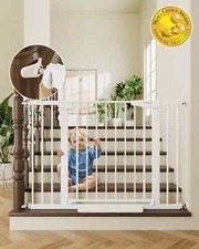 Portão de bebê para escadas, 29,7-46", fechamento automático, fácil instalação, portão para animais de estimação, branco🐦‍🔥 comprar usado  Enviando para Brazil