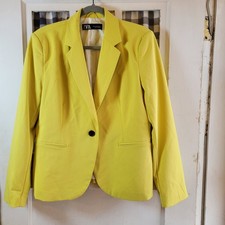 Jaqueta Blazer Feminina Zara Amarela Botão Frontal Manga Longa Tamanho 12 Nova Sem etiquetas comprar usado  Enviando para Brazil