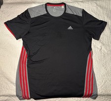 Camisa atlética Adidas masculina XL Climacool Performance preta vermelha cinza malha ativa comprar usado  Enviando para Brazil