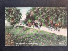 Usado, Cartão postal Epsom C1910 On The Road To The Downs carro carruagem cavalo bicicleta Surrey comprar usado  Enviando para Brazil