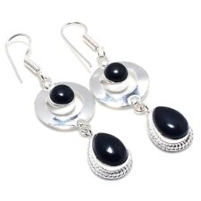 Usado, Brinco de prata esterlina 925 feito à mão com pedra preciosa ônix preto tamanho 1,6" comprar usado  Enviando para Brazil