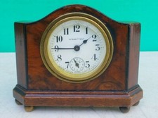 Relógio despertador New Haven INTERMITENTE burl nogueira PARA REPARO c1904 antigo comprar usado  Enviando para Brazil