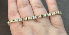 Pulseira de tênis rubi esmeralda safira diamante ouro 10K elos quadrados  comprar usado  Enviando para Brazil