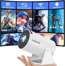 Mini projetor Mentech com WiFi e Bluetooth, tela de até 150", aplicativos, branco comprar usado  Enviando para Brazil
