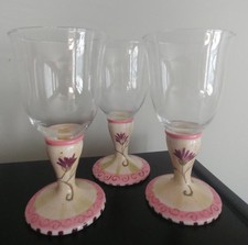 Ibiza 222 Quinto CÁLICES Copos Porcelana Art Deco Rosa Floral SHABBY CHIC comprar usado  Enviando para Brazil