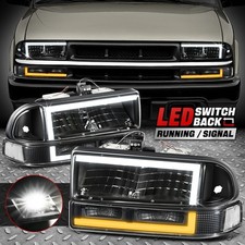Usado, [Sinal Switchback L-LED DRL] Para 98-04 Chevy Blazer S10 Faróis Preto/Claro comprar usado  Enviando para Brazil