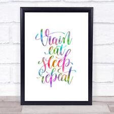 Usado, Trem Comer Dormir Repetir Rainbow Quote Print comprar usado  Enviando para Brazil