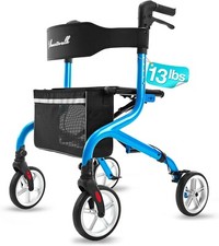 PLANET WALK Rollator Dobrável Super Leve Todo Terreno Sênior 300 lb Azul, usado comprar usado  Enviando para Brazil