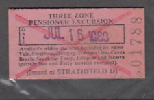 Bilhete de trem de Nova Gales do Sul. Excursão para pensionistas em três zonas. 1988 comprar usado  Enviando para Brazil
