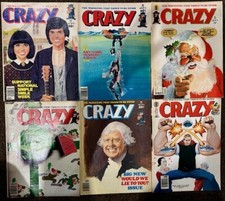 Lote/6 revistas de cómics vintage CRAZY años 70-1980 ¡CLÁSICAS! Mandíbulas Donny & Marie segunda mano  Embacar hacia Mexico
