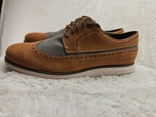 Zapato de golf Cole Haan para hombre con gamuza tostada y tops de lona original gran modelo... segunda mano  Embacar hacia Mexico