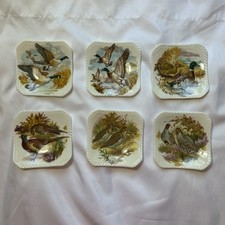 Royal Adderley Floral Osso China Inglaterra Jogo Pratos de Pássaros Saco de Chá Montanha-russa Conjunto 6 comprar usado  Enviando para Brazil