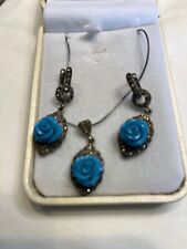 blue rose jewelry set for sale  Pecatonica