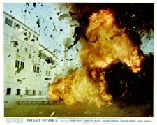 The Last Voyage Original Lobby Card Fiery Explosion on Ocean Liner Ship 1960 comprar usado  Enviando para Brazil