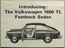 Folheto de vendas de carros Volkswagen 1600 TL FASTBACK SEDAN & VARIANT 1965 comprar usado  Enviando para Brazil