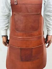 Avental de couro açougueiro churrasco chef ferreiro cozinheiro masculino marrom marcenaria roupa de trabalho comprar usado  Enviando para Brazil
