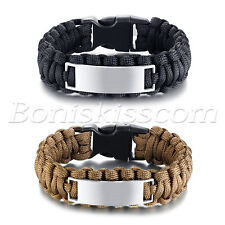 Pulseira paracord corda de sobrevivência acampamento ao ar livre aço inoxidável gravação grátis comprar usado  Enviando para Brazil