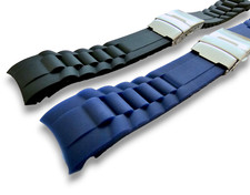 Pulseira de relógio de borracha de silicone extremidade curva 16 18 20 22 24 26 mm preta comprar usado  Enviando para Brazil