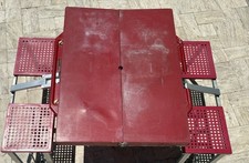 Mesa de camping plegable de metal de ocio fino rojo vintage y mango de sillas *Leer segunda mano  Embacar hacia Mexico