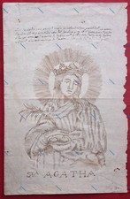 disegno di Sant'Agata su antica carta filigranata  na sprzedaż disegno di Sant'Agata su antica carta filigranata  na sprzedaż  Wysyłka do Poland