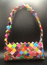Bolsa de embrulho de goma doce tecido mini bolsa fantasia funky upcycled aplicativo exclusivo 7” de comprimento comprar usado  Enviando para Brazil