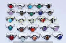 Lote atacado de 10 peças de anel de bebê Moonstone & Mix folheado a prata esterlina 925 comprar usado  Enviando para Brazil