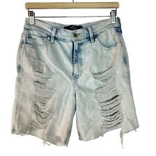 Bermuda jeans Hollister cintura ultra alta bainha crua desgastada 29 7” costura interna comprar usado  Enviando para Brazil
