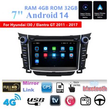 Rádio estéreo veicular 7"" Android14 4GB+32GB navegação GPS para Hyundai I30 Elantra GT 11-17, usado comprar usado  Enviando para Brazil