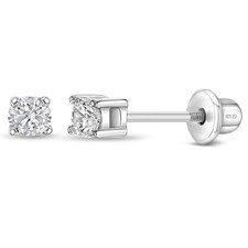 Brincos clássicos 2-5mm CZ bebê/criança/criança parafuso atrás - prata esterlina comprar usado  Enviando para Brazil