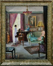 Huile toile art d'occasion  Salles-sur-l'Hers