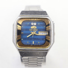 ORIENT Freza 469N07-40 CA relógio automático árabe dia/data mostrador azul raro e funciona comprar usado  Enviando para Brazil