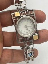 Vintage 925 Sterling Grande Relógio Feminino Pulseira de Opala de Prata Esterlina FUNCIONANDO comprar usado  Enviando para Brazil
