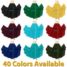 Saia cigana 100% algodão 25 jardas 4 camadas dança do ventre flamenca com borda dourada, usado comprar usado  Enviando para Brazil