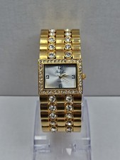 Usado, Relógio feminino Park Lane tom dourado pulseira de cristal Swarovski nova bateria funciona comprar usado  Enviando para Brazil