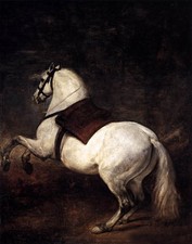 Arte dos sonhos grande pintura a óleo animal cavalo branco na paisagem do pôr do sol pintada à mão comprar usado  Enviando para Brazil