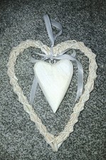 White wicker heart for sale  HOPE VALLEY