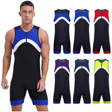 Maiô masculino peça única roupa de banho roupa de treino sem mangas macacão de mergulho comprar usado  Enviando para Brazil