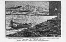 Usado, Estampa antiga de 1887 - Pesca do Mar do Norte Inglês Bate Hearty Gunboat Lights (143) comprar usado  Enviando para Brazil