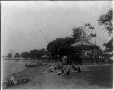 Ao longo da orla, Arlington Beach Park, Virgínia, VA, 1925, praia, gazebo, roda de ferro, usado comprar usado  Enviando para Brazil