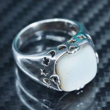 Tamanho 7, anel vintage de prata esterlina 925 feito à mão com madrepérola comprar usado Tamanho 7, anel vintage de prata esterlina 925 feito à mão com madrepérola comprar usado  Enviando para Brazil