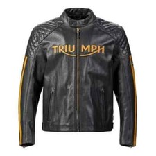 Jaqueta de couro genuína Triumph moto esporte corrida motocicleta comprar usado  Enviando para Brazil