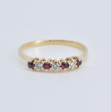 Usado, Aliança de casamento ouro amarelo 14K com diamante rubi natural empilhável *29 comprar usado  Enviando para Brazil