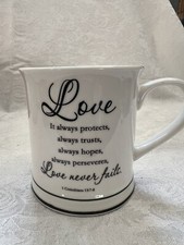 Caneca de café Home Essentials Love Never Fails Escritura 1 Coríntios 13:7-8 comprar usado  Enviando para Brazil