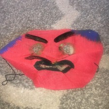 Máscara facial pequena pintada de vermelho 9" x 6" comprar usado  Enviando para Brazil